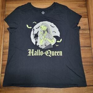 Disney NBC Glow-in-the-Dark Black Tee "Hallo-Queen" - Size Junior XXL